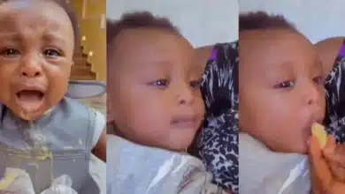 Mother stunned as son prefers Eba to baby food
