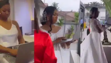 Bride stuns many by working at her wedding ceremony