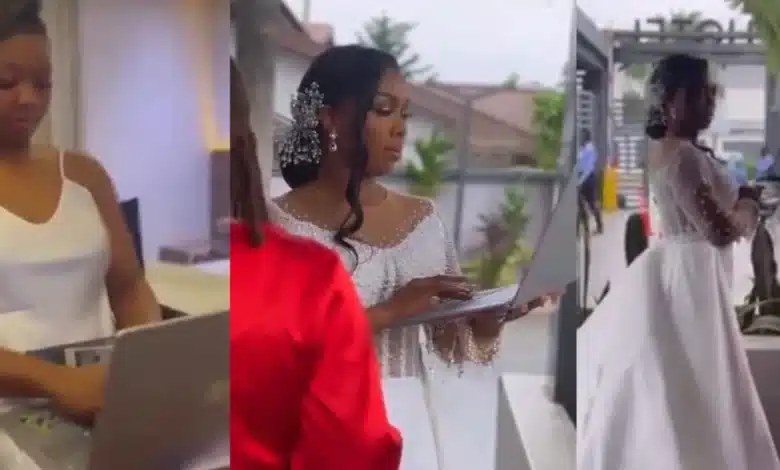 Bride stuns many by working at her wedding ceremony