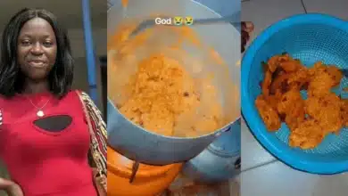 Wife material shows off sumptuous meal of akara she made
