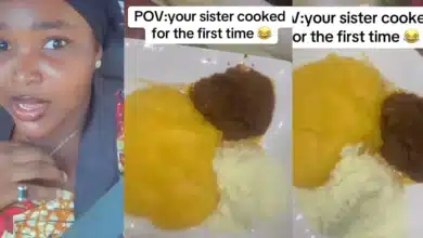 Lady flaunts exquisite meal of Custard soup her sister made