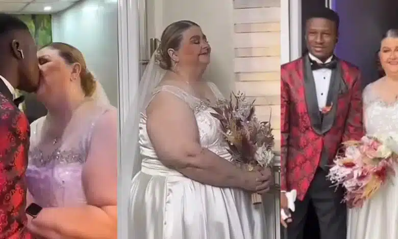 Nigerian man excited as he ties the knot with Caucasian lover