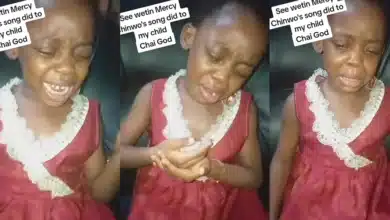 Little girl gets emotional while listening to Mercy Chinwo’s song