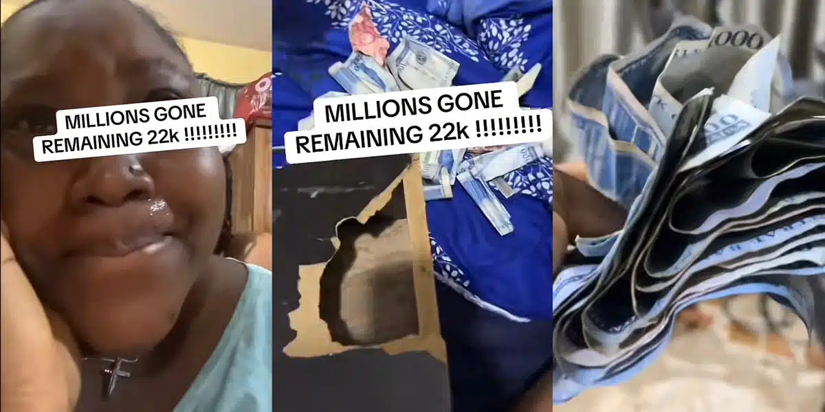 Lady breaks down in tears as money she saved mysteriously gets missing