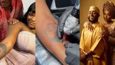 Lady gets tattoo of Davido and Chioma to celebrate their wedding