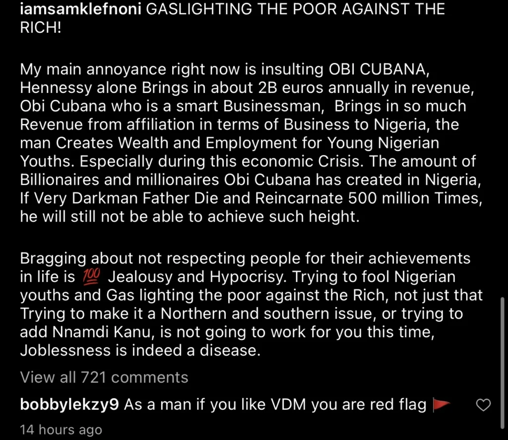 Samklef insists that Obi Cubana has created millionaires in Nigeria