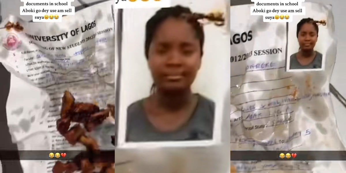 Aboki sells suya with the passport and documents of a new student of University of Lagos, UNILAG 