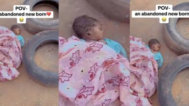 Video shows newborn abandoned in the middle of the road