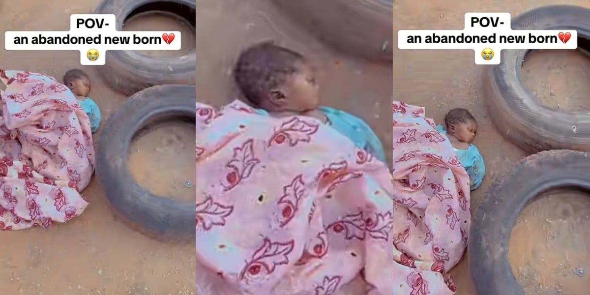 Video shows newborn abandoned in the middle of the road