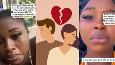 Nigerian lady sobs as ex-boyfriend reports her to police, claims ownership of her phone, demands ₦50k