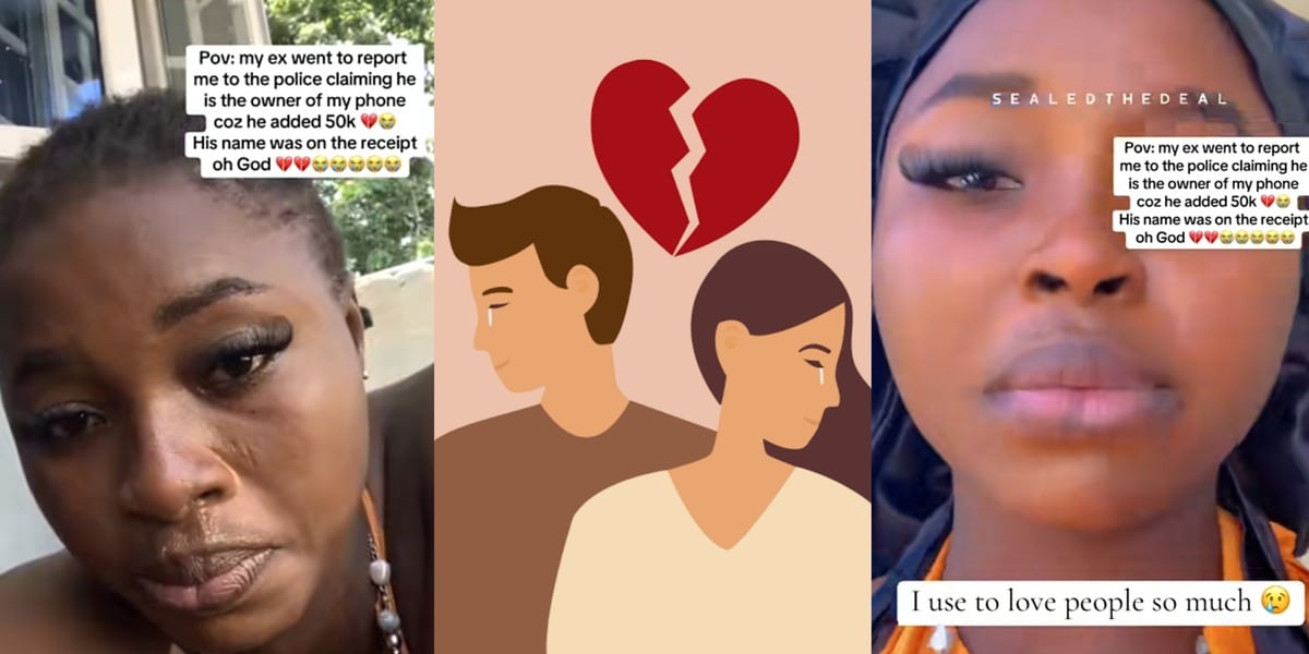 Nigerian lady sobs as ex-boyfriend reports her to police, claims ownership of her phone, demands ₦50k