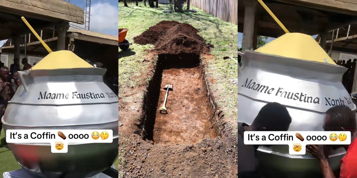 Ghanaian food seller, Maame Faustina buried in giant pot coffin