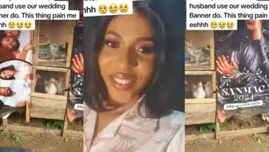 Nigerian wife laments as husband uses wedding banner to build chicken home 3 months after marriage