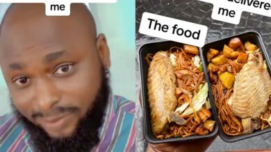 Nigerian man buys a plate of spaghetti, plantain, and turkey for just ₦1,000 