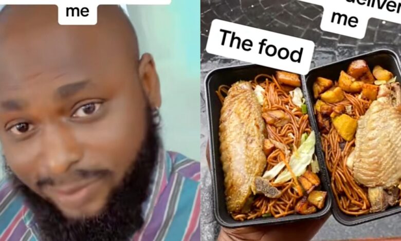 Nigerian man buys a plate of spaghetti, plantain, and turkey for just ₦1,000 