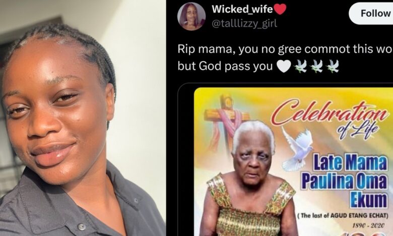 Nigerian lady breaks internet with unique tribute as 130-year-old grandmother passes on