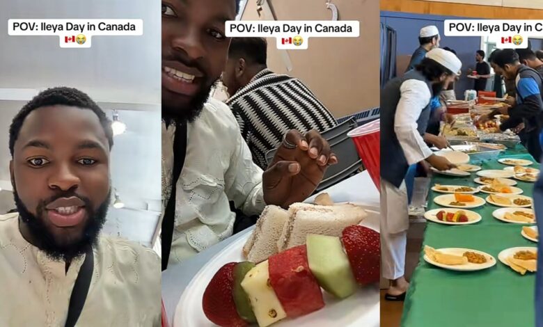 Nigerian man receives bread and fruit, laments lack of jollof rice and meat on Eid El-Kabir in Canada