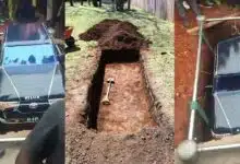 Nigerian man is buried in Hilux truck, video goes viral 