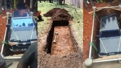 Nigerian man is buried in Hilux truck, video goes viral 