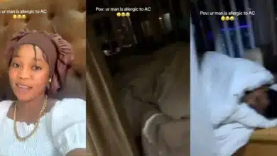 Nigerian man allergic to AC breaks down in tears, sleeps by open window as girlfriend switches it on