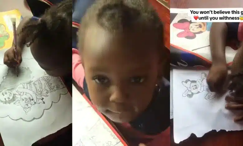 Beautiful little girl wins hearts on social media with perfect comic character drawings