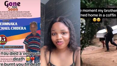 Nigerian lady watches as 15-year-old brother returns home from school in a coffin, reveals cause of death 