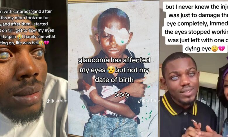 Nigerian man shares heart-breaking story about how he ended up blind, reveals what football did to him