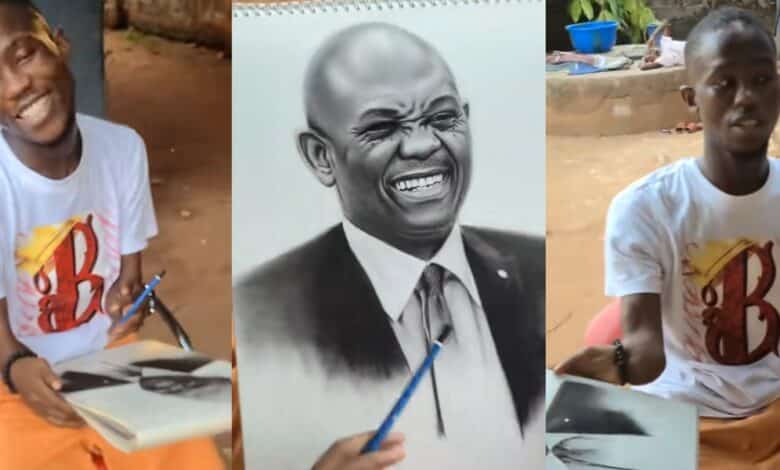 Nigerian artist creates stunning Tony Elumelu portrait