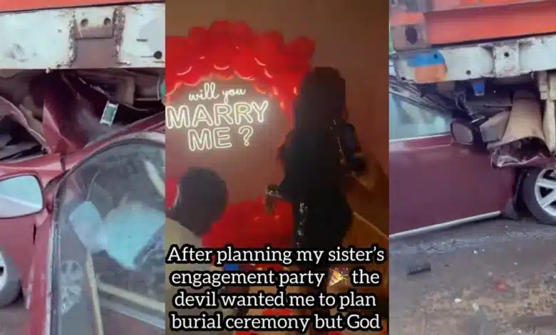 Nigerian woman escapes death in car crash hours after romantic proposal