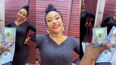 Nigerian lady excitedly flaunts $200 sallah gift from wealthy friend in viral video