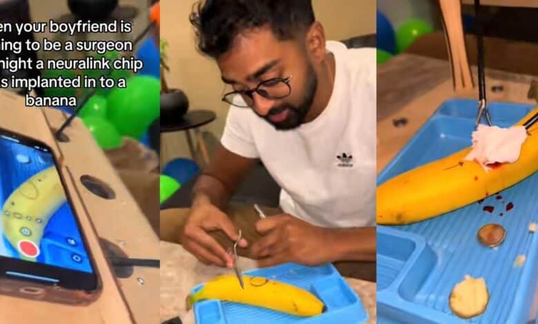 Medical student successfully implants Neuralink chip into a banana; video goes viral