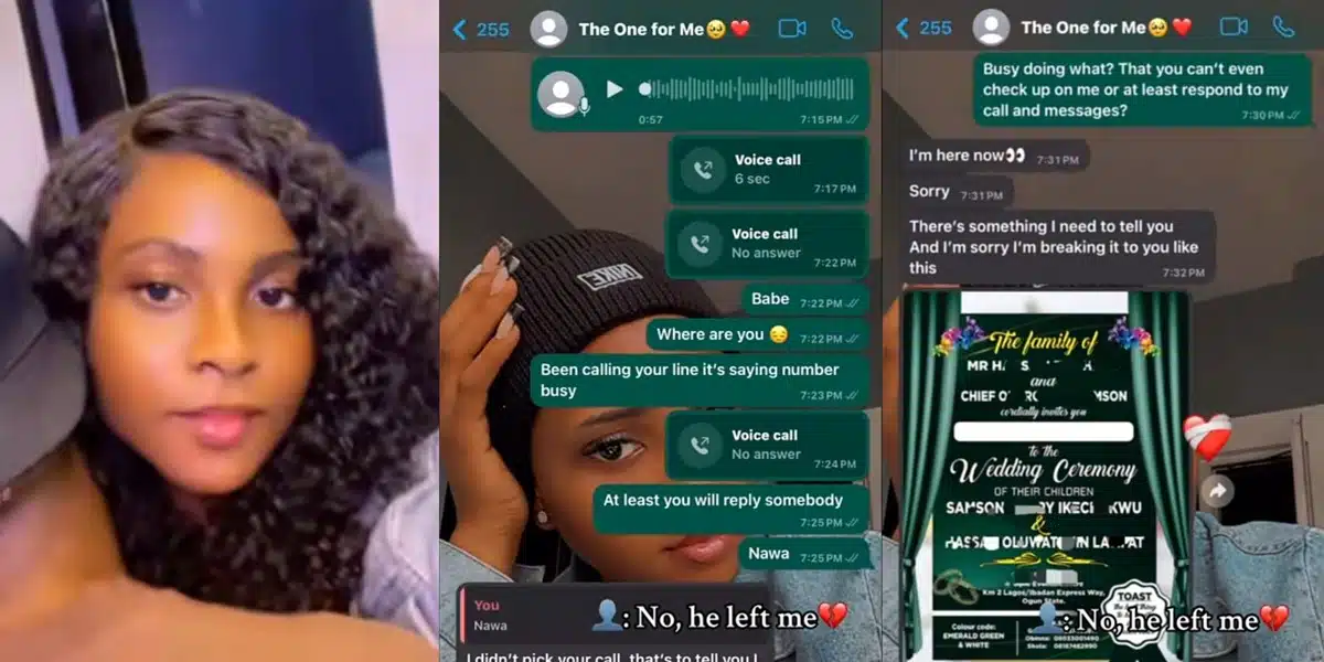 Nigerian lady calls men 'evil' as boyfriend ends 3-year relationship and sends wedding invitation