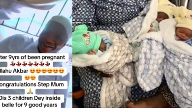 Nigerian woman delivers triplets following a pregnancy that lasted for 9 years