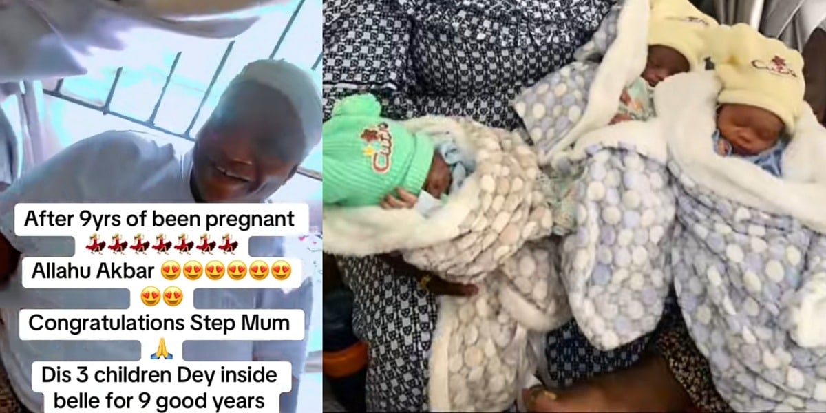 Nigerian woman delivers triplets following a pregnancy that lasted for 9 years