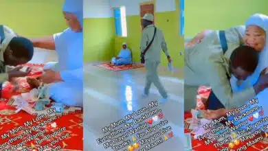 NYSC graduate brings mom to tears in mosque visit, surprises her with money