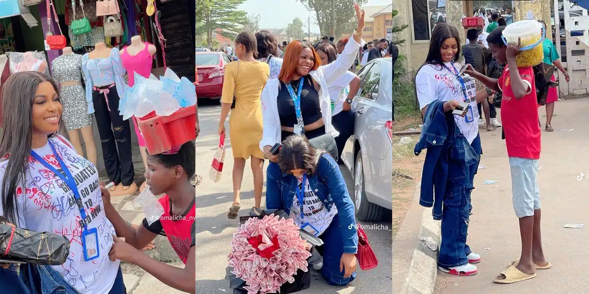 Nigerian lady gets signed by hawkers to celebrate graduation from Nekede Polytechnic