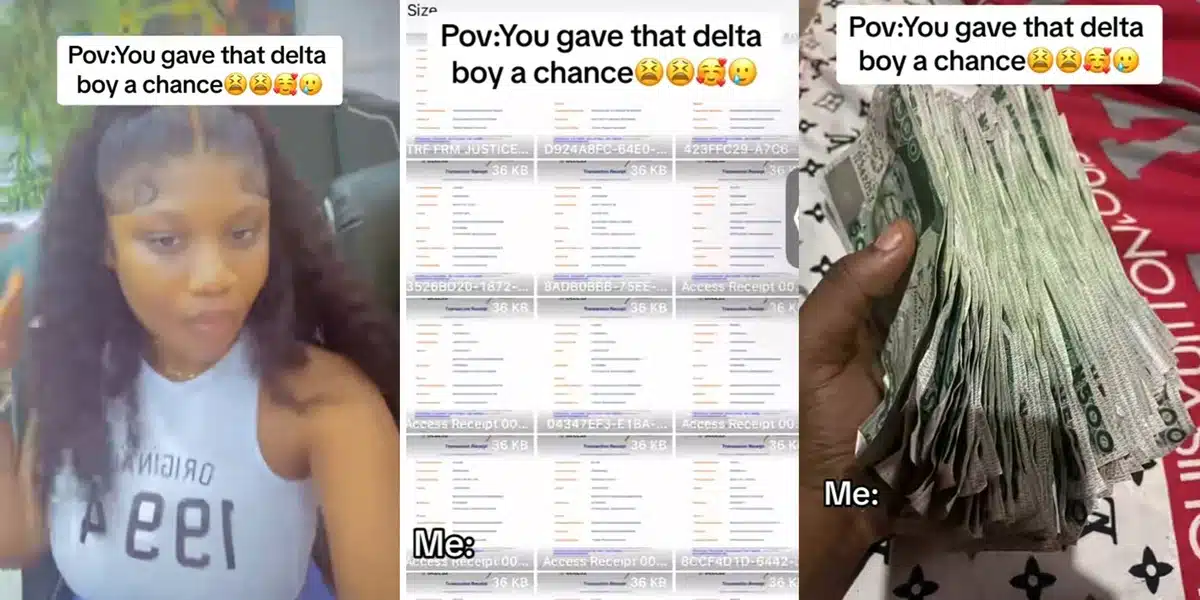 Nigerian lady gets credit alerts, cash, and wig for saying yes to Delta boy's girlfriend proposal