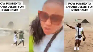 Nigerian lady labels Kaduna NYSC orientation camp 'Sahara Desert' in viral sandstorm video