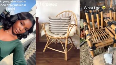 Nigerian lady reveals what she ordered vs. what she got as she patronizes Bamboo chair maker in Bauchi