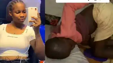 Nigerian lady wakes up in middle of the night to find sister in ridiculous sleeping position