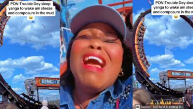 Nigerian woman calls out for 'mummy' in fear on drop tower ride