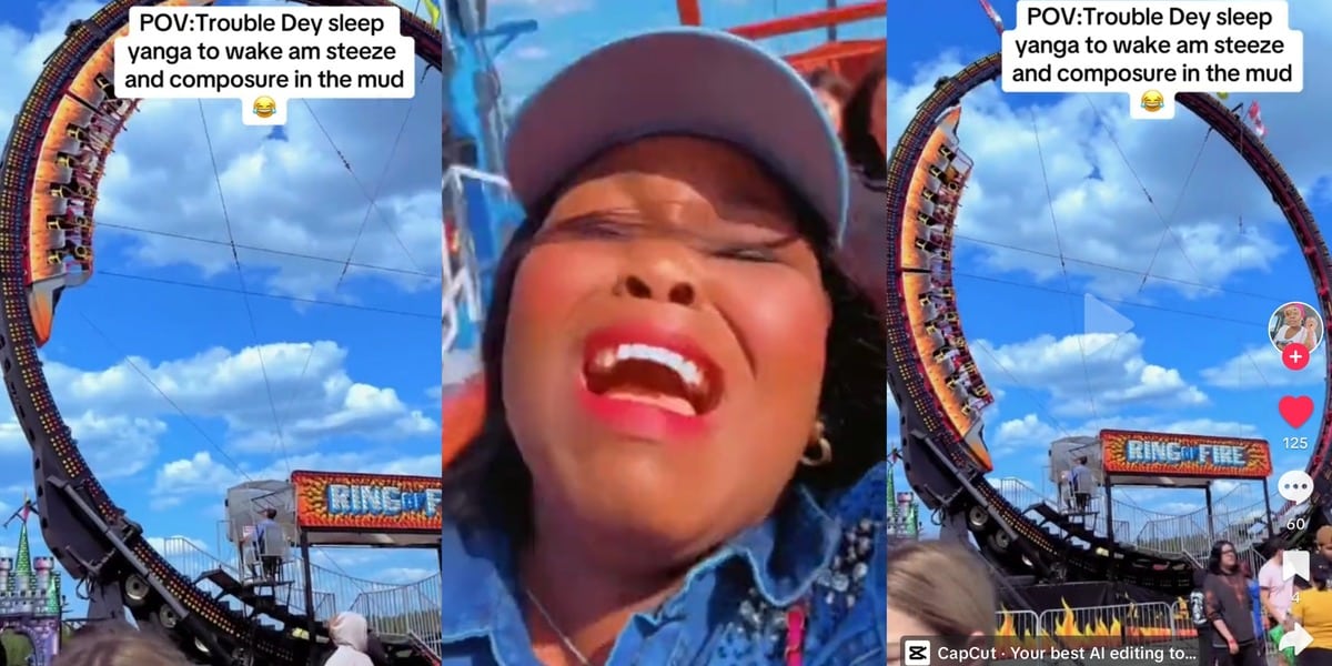 Nigerian woman calls out for 'mummy' in fear on drop tower ride