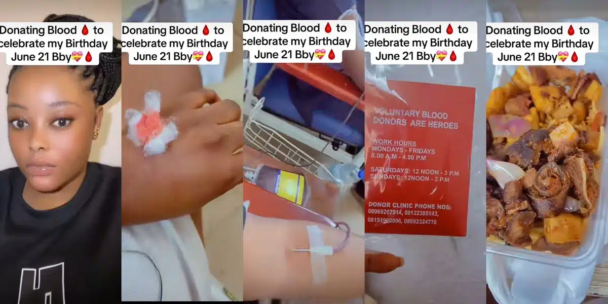 Nigerian lady marks 21st birthday with hospital blood donation, shares journey on TikTok 