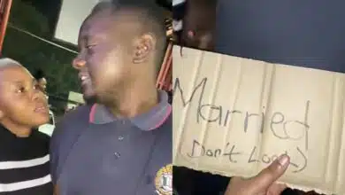 South African wife forces husband to carry 'married, don't look' sign as they go out together
