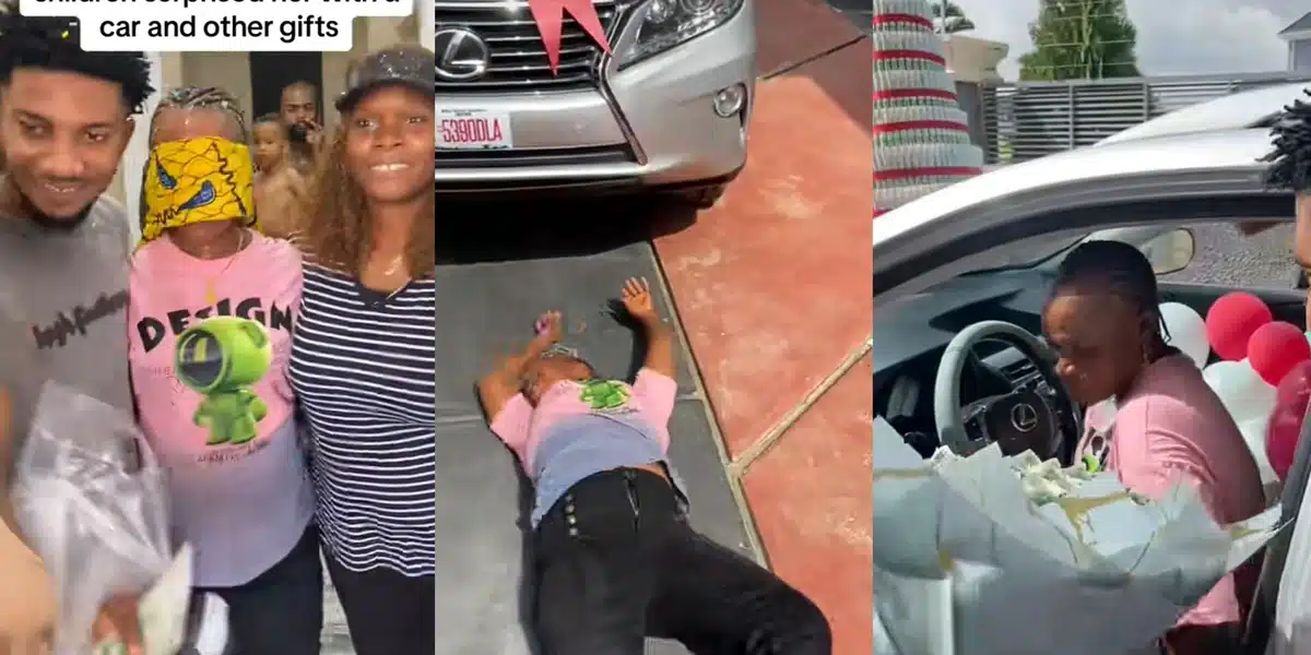 Nigerian mother goes viral over dramatic reaction to new car gift