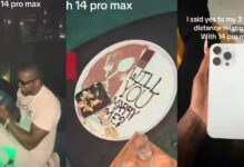 Nigerian man proposes to lady he met 3 months ago, gifts her iPhone 14 Pro Max