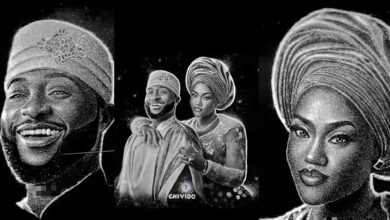 Nigerian artist goes viral for salt portrait of Davido and Chioma