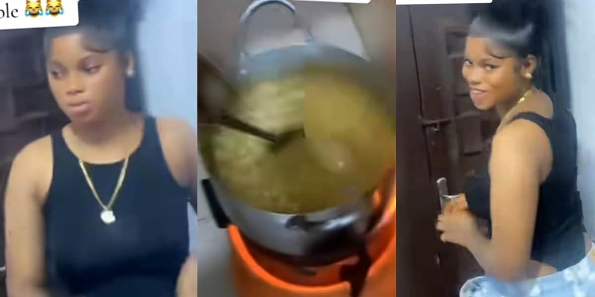 Nigerian lady in shock as friend cooks two packs of noodles in a full pot of water