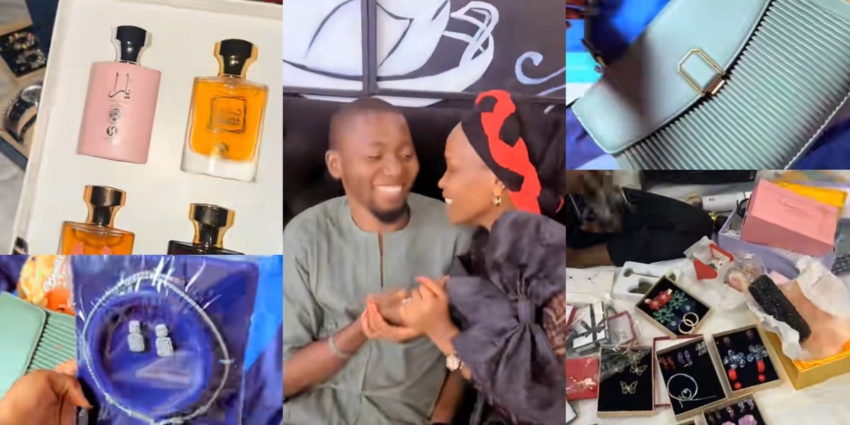 Nigerian lady receives jewelry, bags, shoes, etc. as boyfriend proposes on her 24th birthday