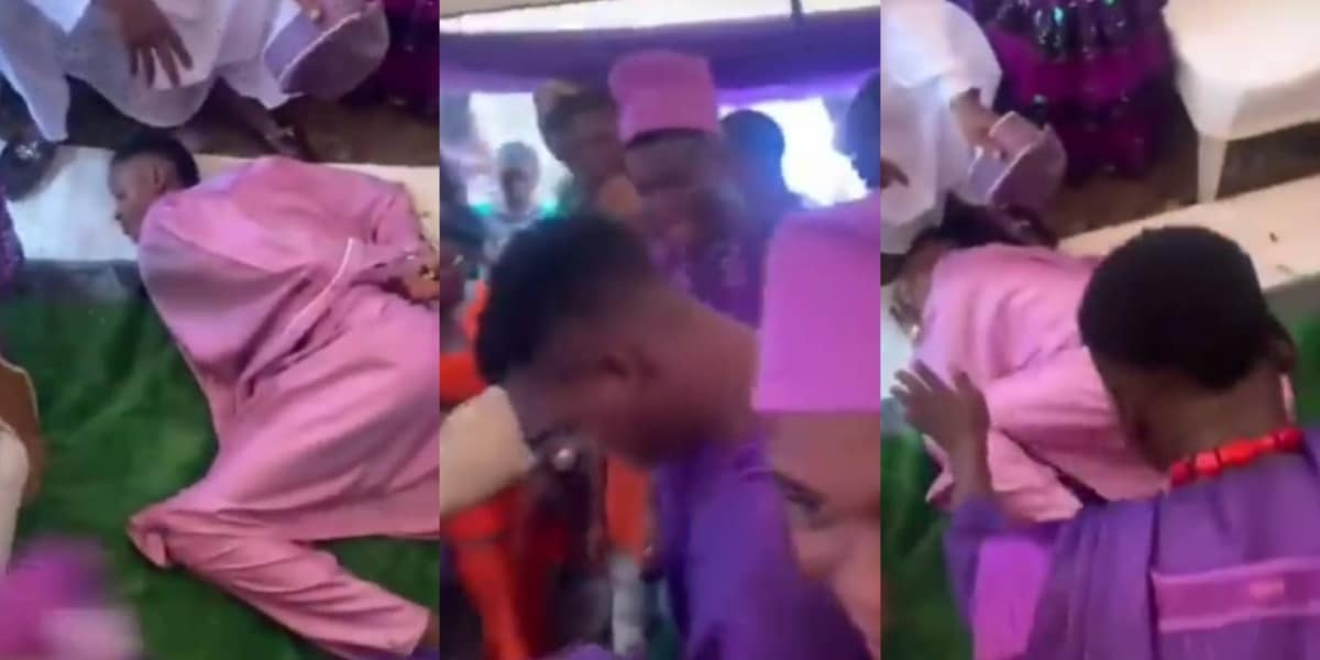 Moment groom and his friends showed up drunk at his traditional wedding